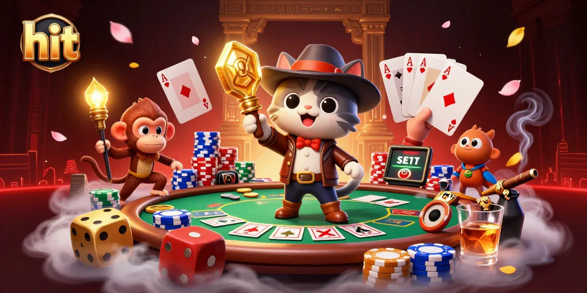 Hit the jackpot with a winning hand at Hit Club, featuring a cat archaeologist and monkey in a casino-themed adventure.