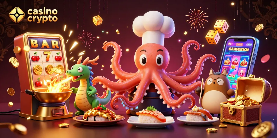 Gagnez aux jeux de casino crypto avec la chance d'un chef sushi et un dragon.