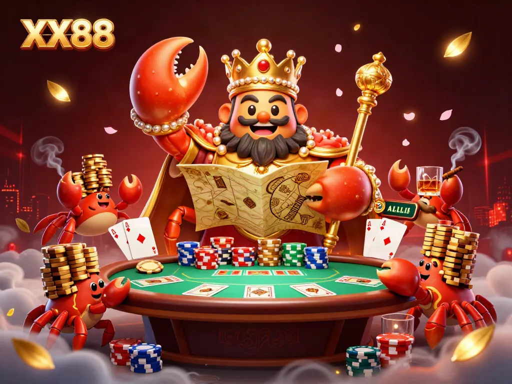 Experience the exciting games at XX88 with our all-in poker scene featuring vibrant characters and dynamic elements.