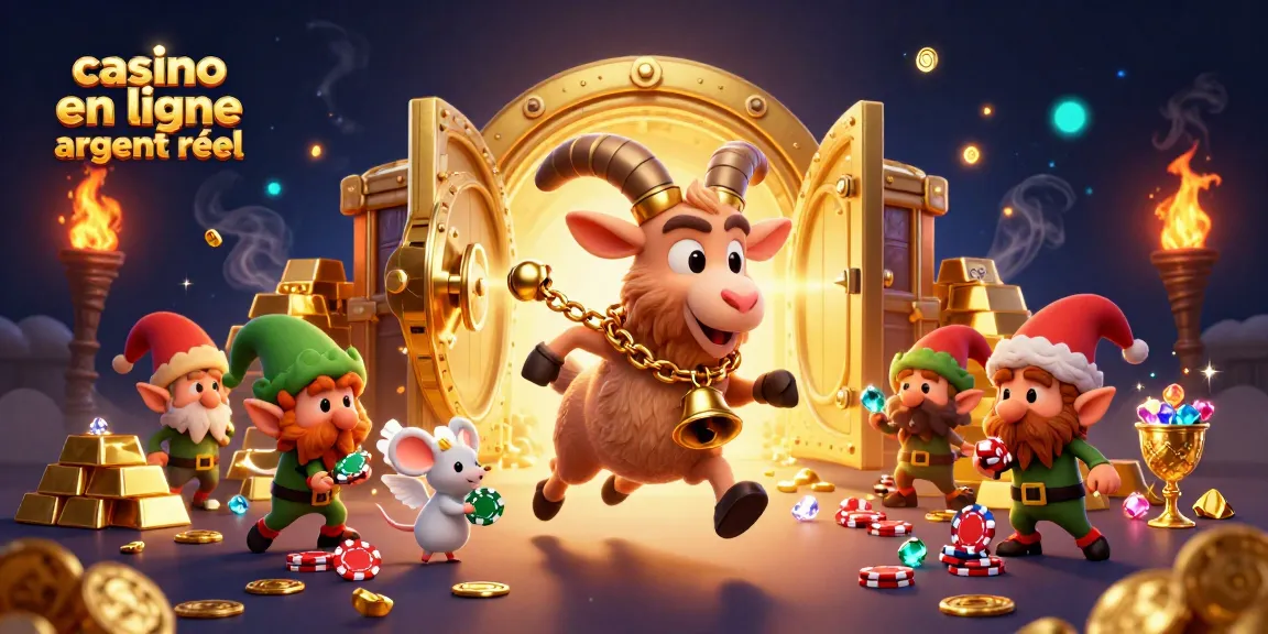 Jeu animé dans un casino en ligne argent réel avec des personnages festifs, sombres et dynamiques.