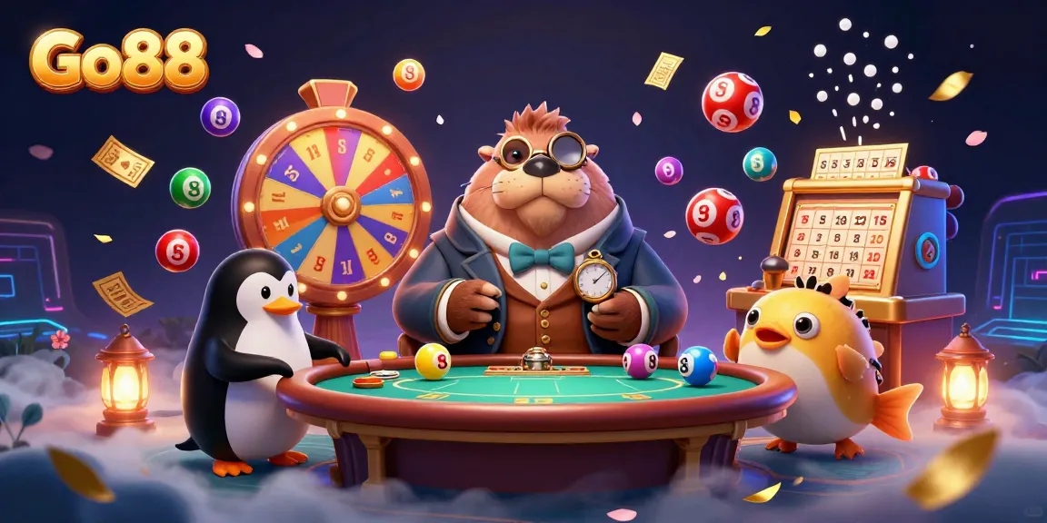 Experience Go88 with a jolly walrus and a bluffing pufferfish at an underwater poker table enriched with exciting game elements.