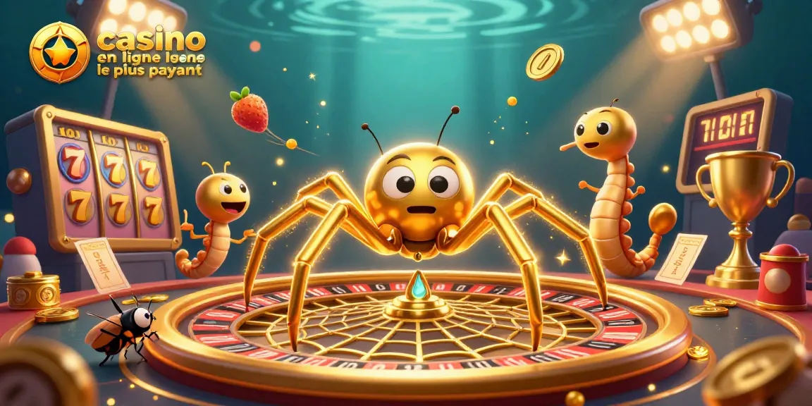 Casino en ligne le plus payant : illustration d'un casino avec une araignée d'or et une ambiance riche en jeux