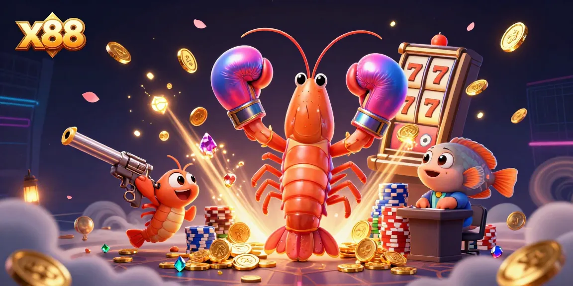 x88 with animated slot machine reels showcasing lucky 7s and vibrant poker chips in high-energy gaming scene.