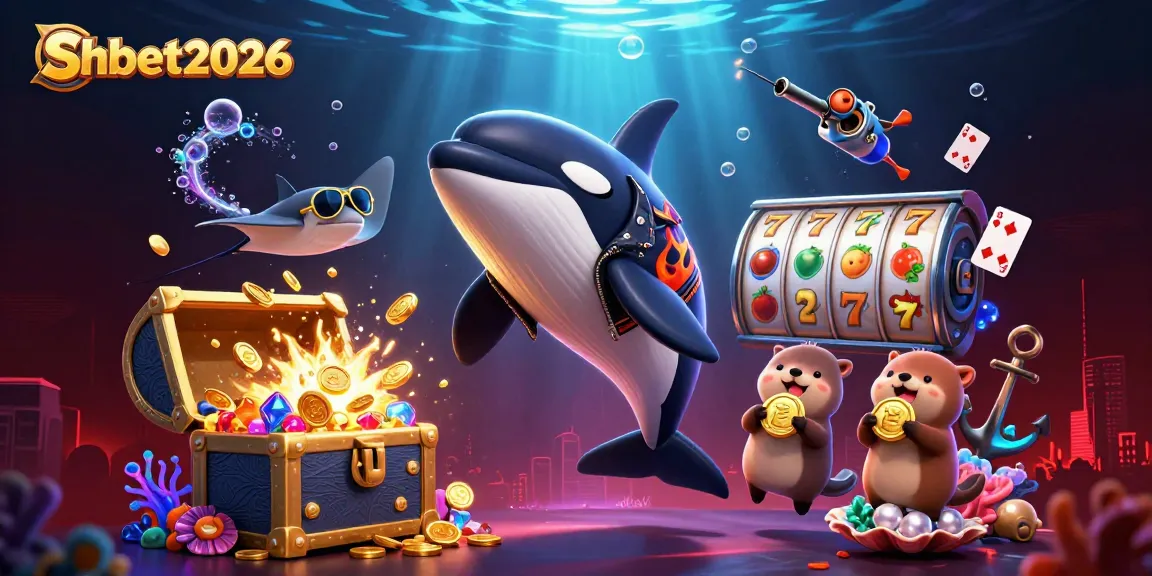 Experience thrilling wins with shbet2026 in a lively underwater casino scene featuring colorful characters and games.