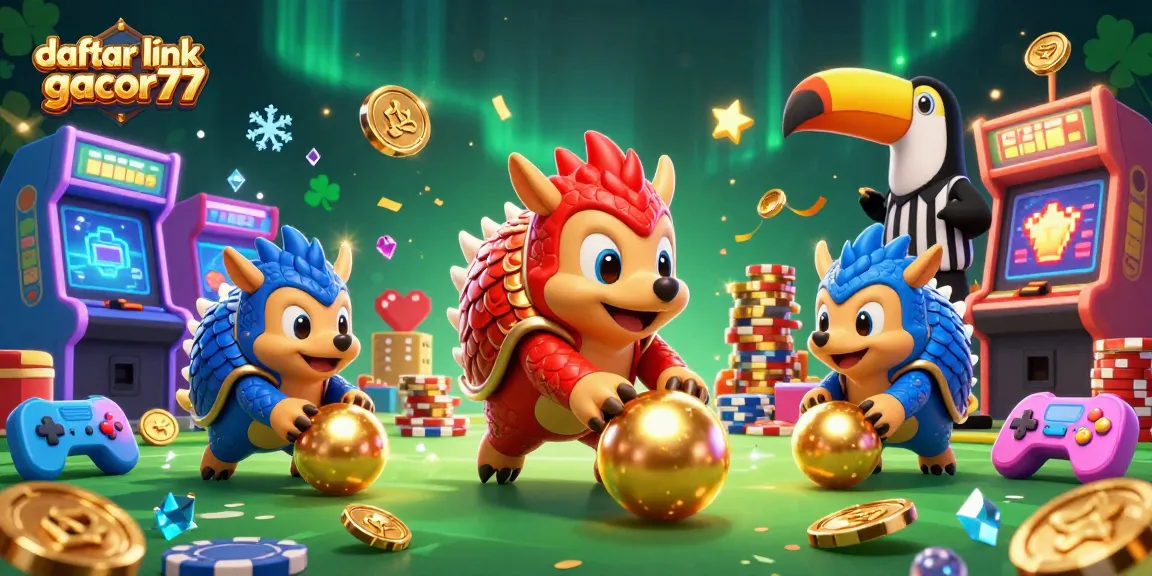 Play exciting games at daftar link gacor77 while rival pangolins roll through poker chips in vibrant 3D