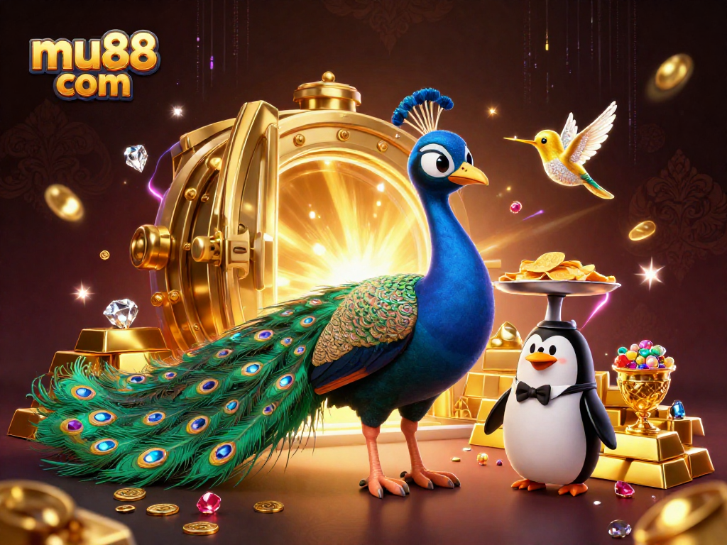Spin the reels with mu88 com featuring an aristocratic peacock and golden treasures!