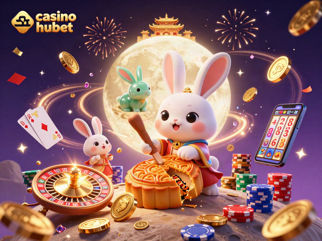 Play at casino hubet and enjoy an exciting lunar adventure packed with poker chips and golden coins.