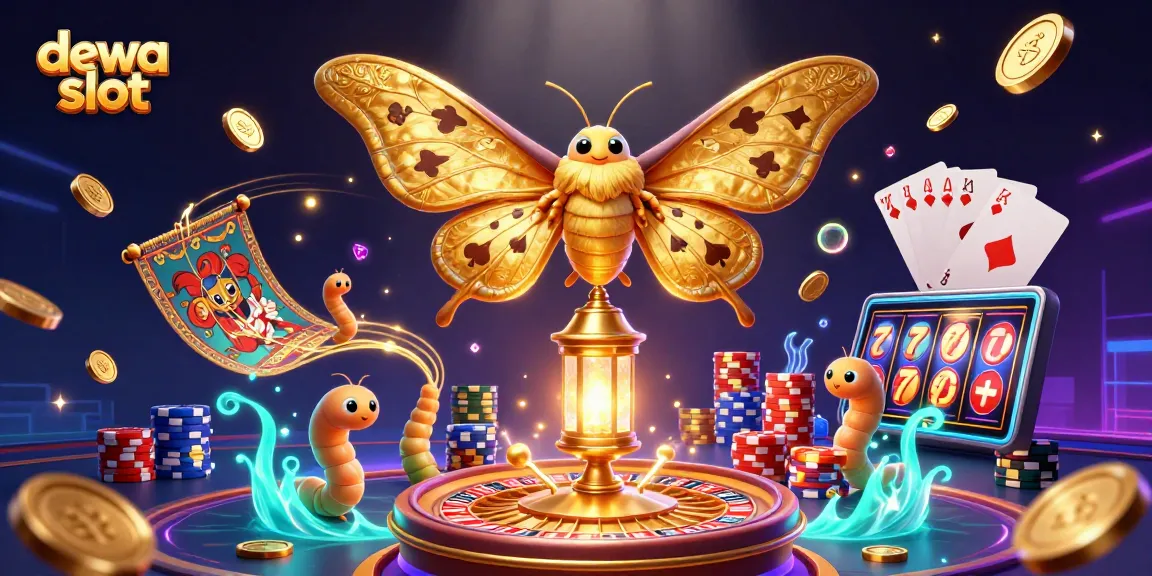 Experience thrilling dewa slot action with vibrant casino elements in a dynamic 3D illustration.