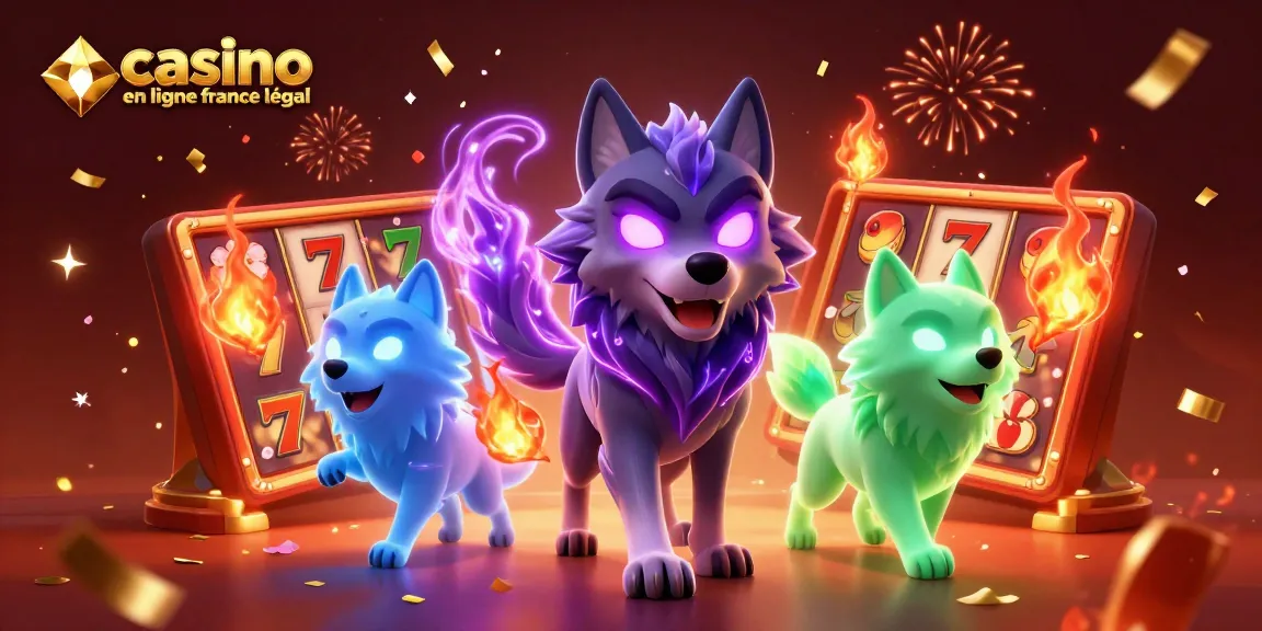 Jouer dans un casino en ligne France légal avec des personnages animés, machines à sous et éclats de lumière.