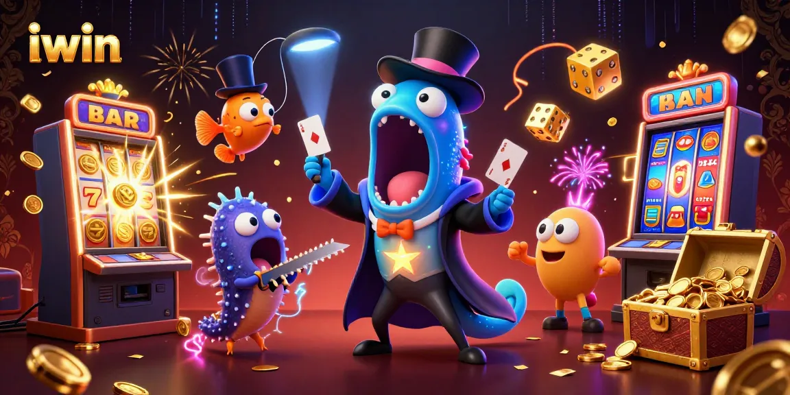 Experience thrilling iwin casino fun with vibrant 3D elements celebrating jackpots and games.