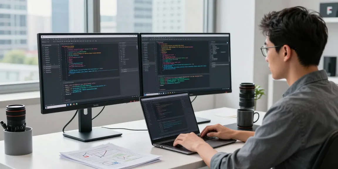 NAGA2000 software coding scene in a modern workspace.