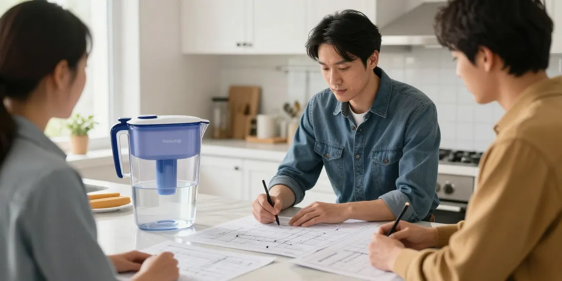 Trusted professional contractor demonstrating the Waterdrop ED06P Electric Water Filter Pitcher in a community-focused kitchen.