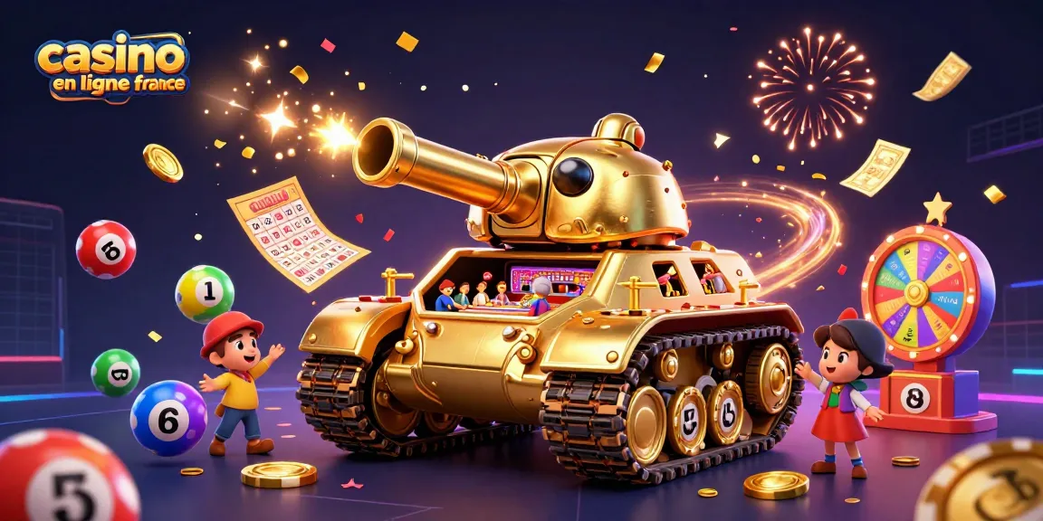 Découvrez un casino en ligne France captivant avec un char à insectes doré et une ambiance festive.