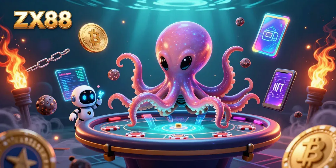 Engage in thrilling gaming at ZX88, where an alien octopus runs a poker table in a universe of crypto.