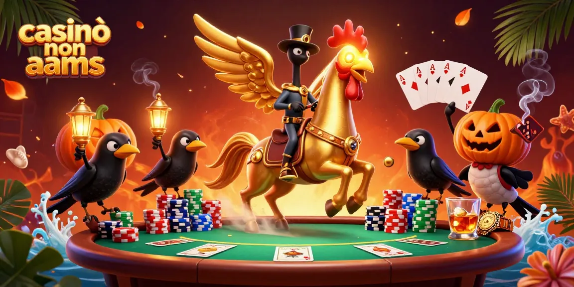 Gioca nei casinò non AAMS con il gallo d'oro in un'illustrazione 3D vibrante.