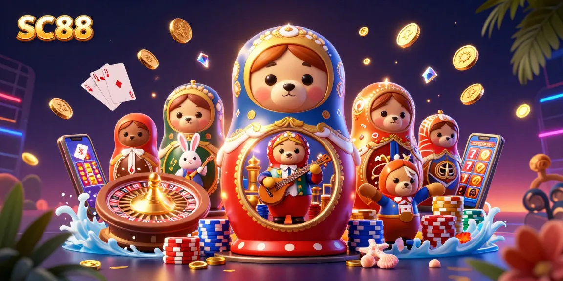 Experience the thrill of SC88 with colorful casino elements and adorable characters bringing fun to gaming.