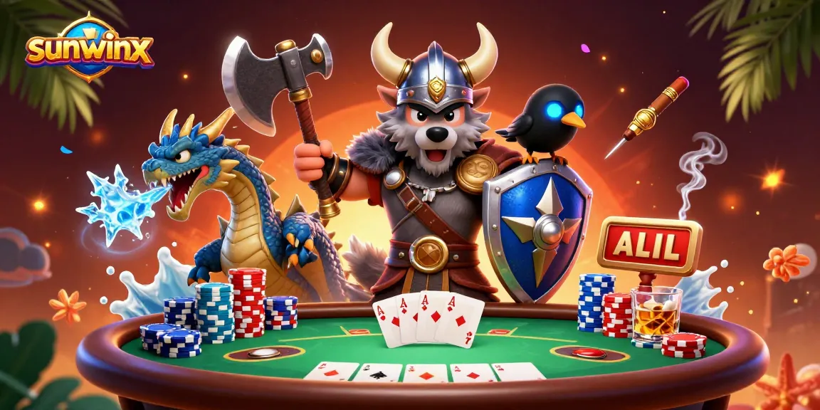 Engage with sunwinx casino imagery featuring a Viking wolf warrior and dynamic poker scene.