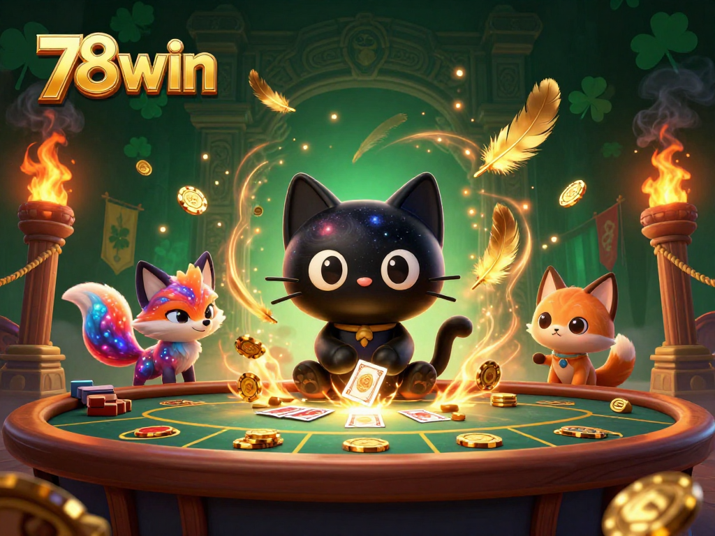 Engage in thrilling casino games at 78win while experiencing colorful cosmic art.