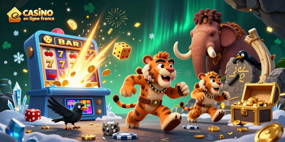 Découvrez le casino en ligne en France avec nos personnages en 3D et une scène dynamique de jeux.