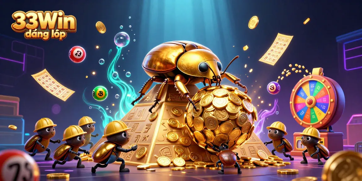 Engage with 33Win đăng nhập for dynamic lottery action featuring colorful balls and golden prizes.