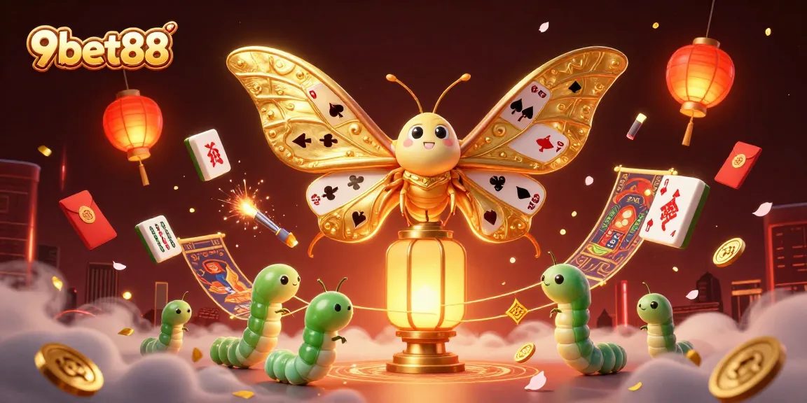 Experience the allure of 9bet88 with vibrant casino elements and captivating characters in a stunning 3D illustration.