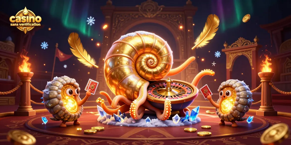 Illustration captivante de "casino sans vérification" avec des éléments de jeu et des personnages animés.