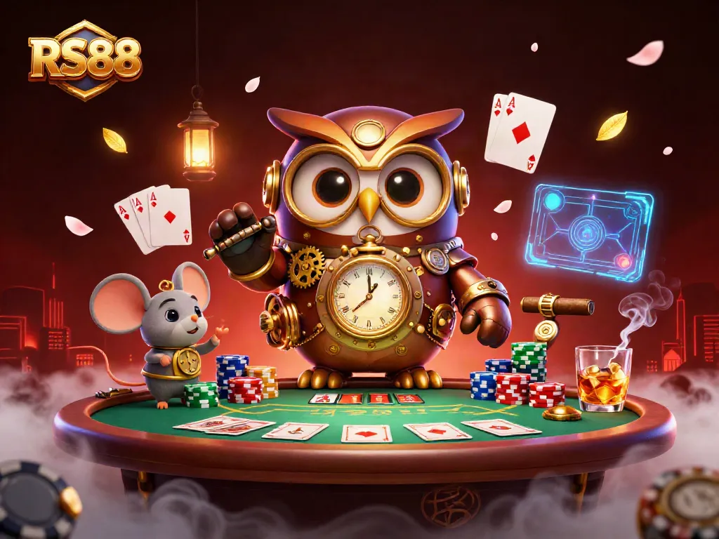 RS88 embodies thrilling casino action surrounded by poker chips, aces, and vibrant gaming elements.