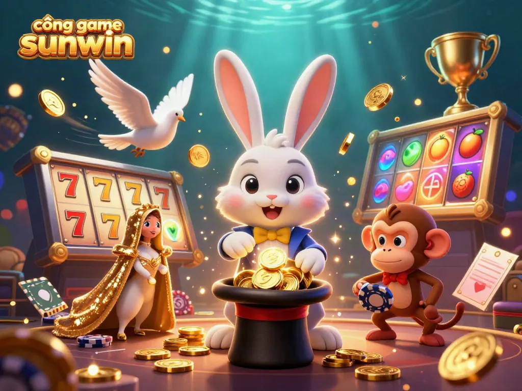 Engage in thrilling games at cổng game sunwin with the magician rabbit and exciting casino elements.