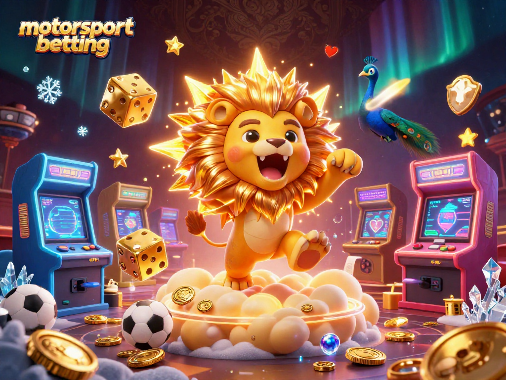 Experience thrilling motorsport betting with a vibrant 3D illustration of action-packed gaming elements.