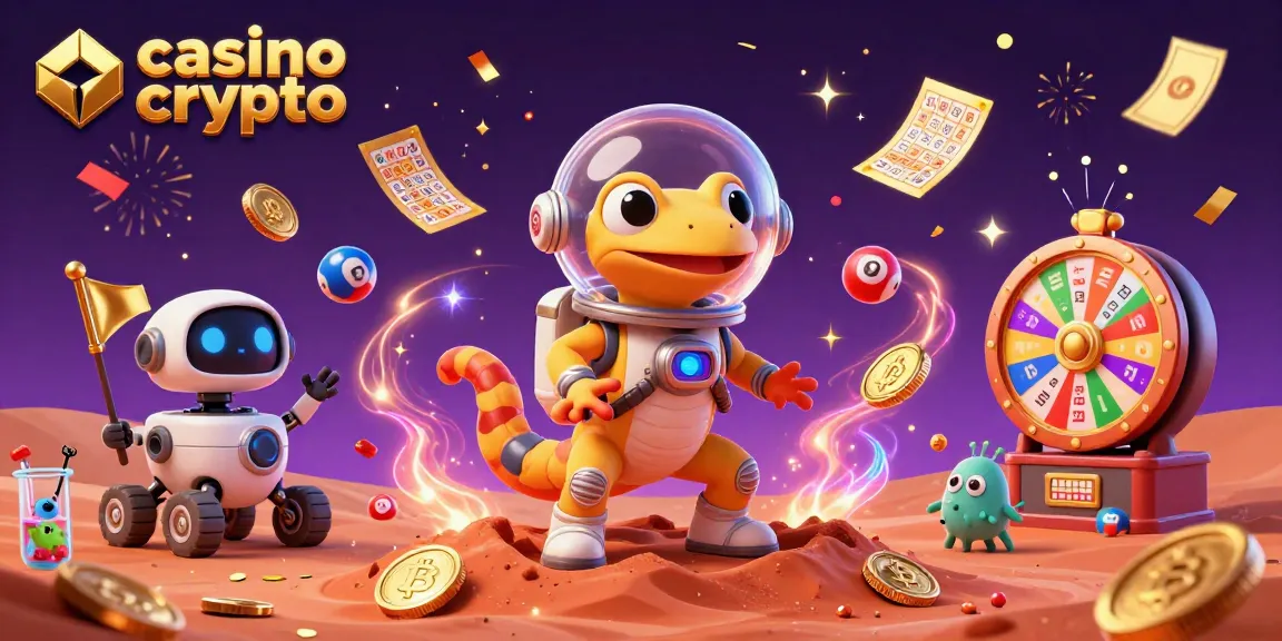 Le casino crypto émerveille avec un lézard martien et des éléments de blockchain.
