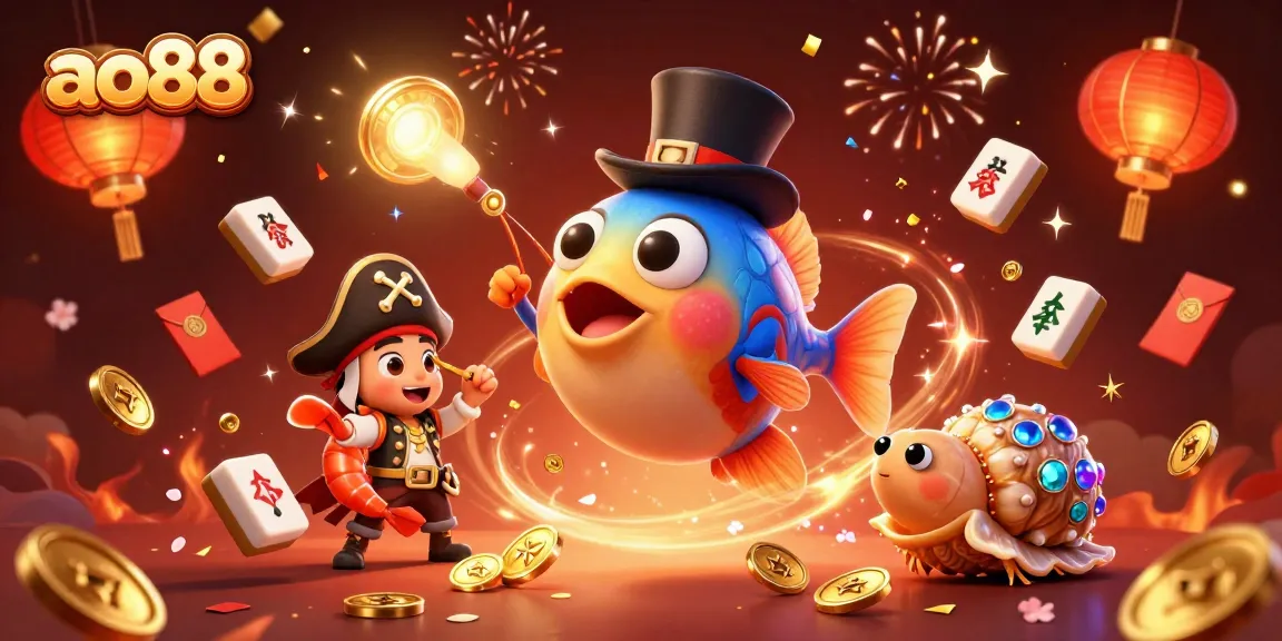 Experience the excitement of ao88 with lively characters and festive elements in a vibrant casino scene.