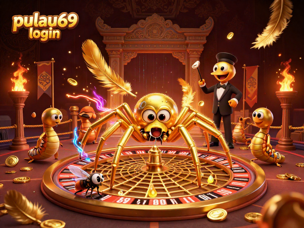 Experience the thrill of pulau69 login with the golden roulette wheel web and animated casino action.