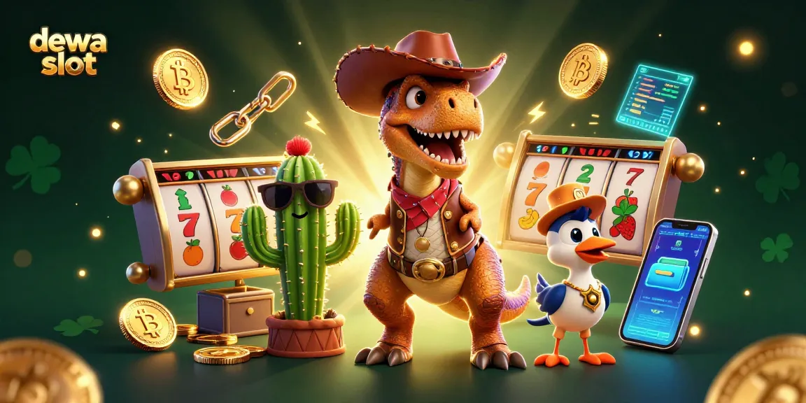 Experience the excitement of dewa slot amidst 3D characters and vibrant casino elements.