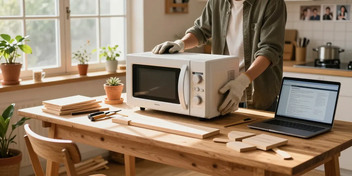 Shashel microwave treatment in a warm wooden workshop setting.